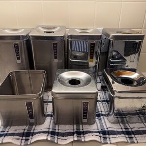 Vintage Metal Canisters Lincoln and other brand. Retro